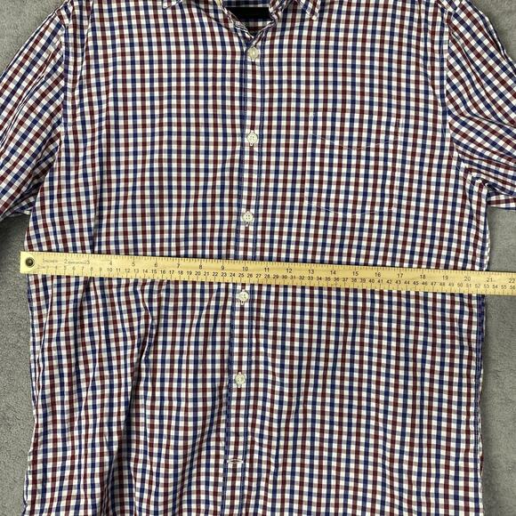 Lucky Brand Shirt Mens Large Red Blue White Label Fit Gingham Check Button Up - Picture 3 of 8
